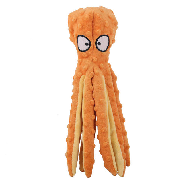 Interactive Plush Octopus Pet Toy — Bite-Resistant & Squeaky