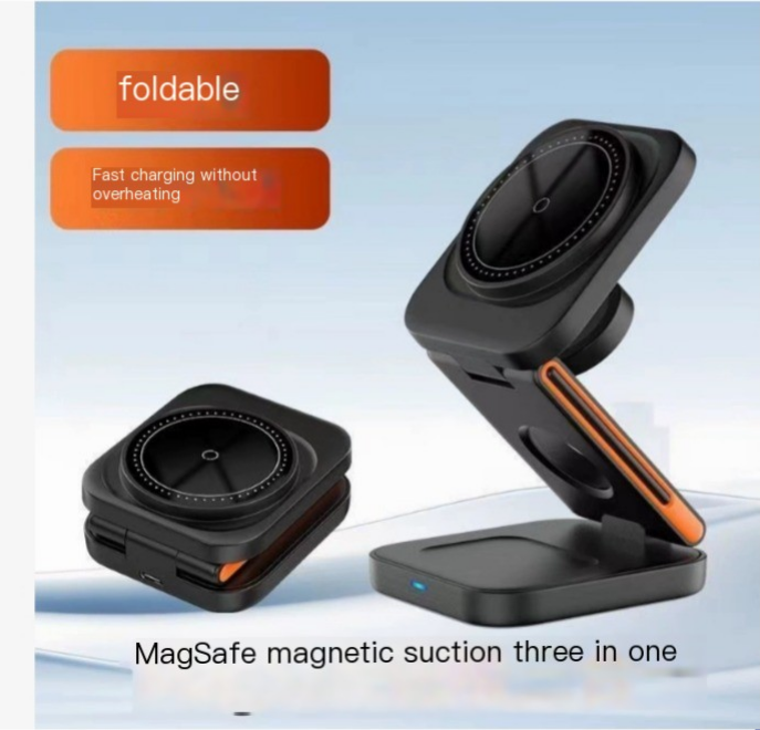 3-in-1 Folding Wireless Charger — Phone, Watch & Earbuds at Once