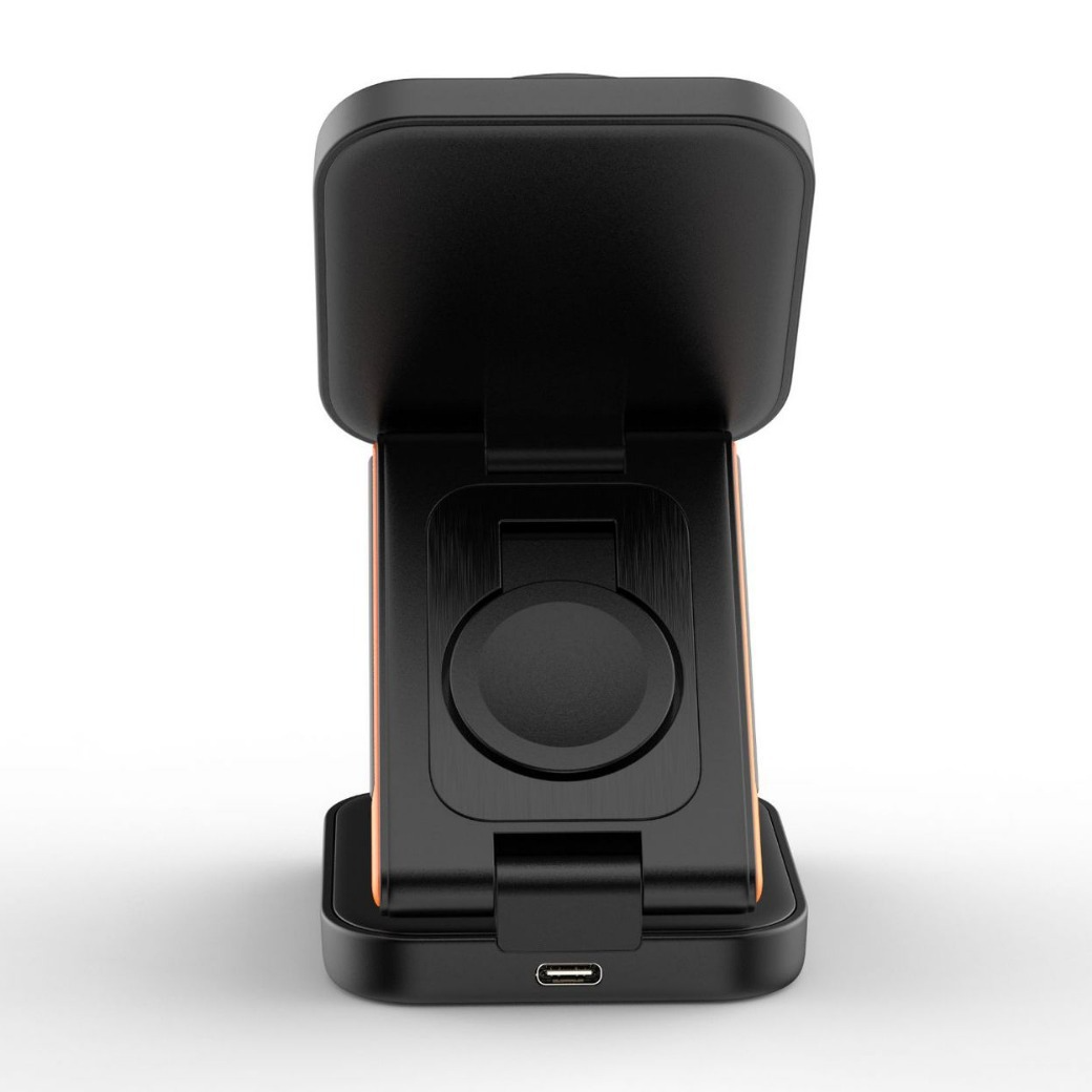 3-in-1 Folding Wireless Charger — Phone, Watch & Earbuds at Once