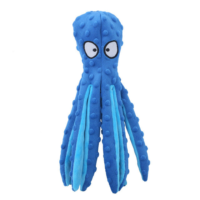 Interactive Plush Octopus Pet Toy — Bite-Resistant & Squeaky